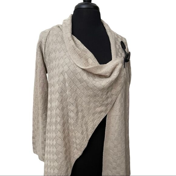 venus Basket Weave Side Husk Closure Cardigan Sz M - Picture 2 of 11